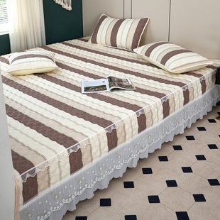 全棉磨毛榻榻米床盖高档纯棉加厚绗缝防滑床单东北大坑盖罩定制