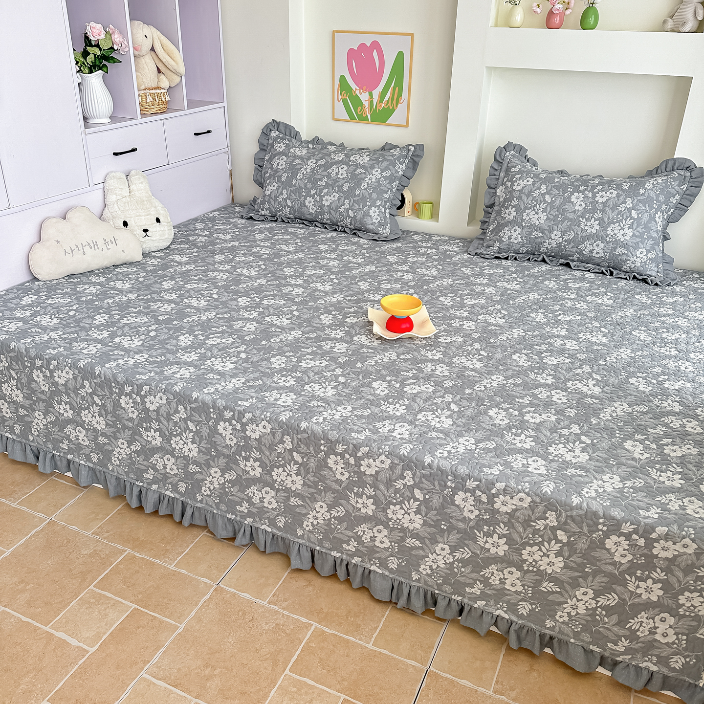 全棉双层纱床盖三件套定制榻榻米专用炕盖单件防滑大尺寸纯棉床单