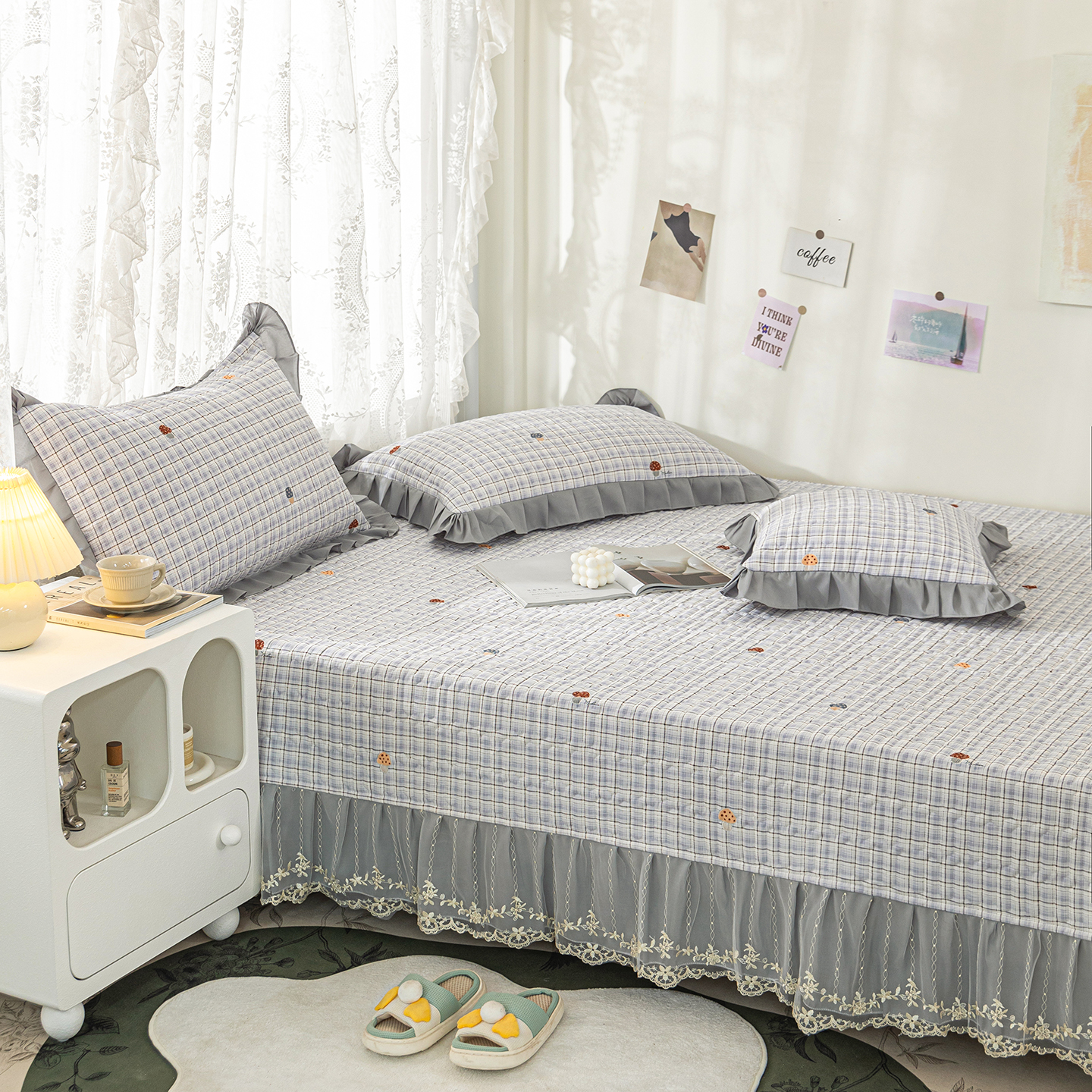 定制纯棉榻榻米专用床盖四季通用防滑床单大尺寸三件套炕单高级感