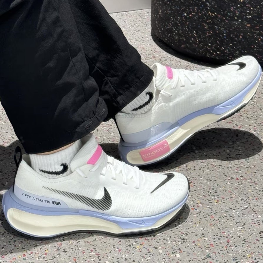 耐克/Nike Invincible 3 防滑耐磨低帮白蓝运动跑步鞋 DR2615-100