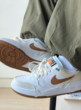 耐克/Nike Full Force Low 白棕 男款低帮减震舒适板鞋HJ3485-121