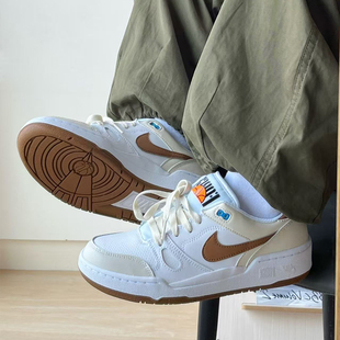 耐克/Nike Full Force Low 白棕 男款低帮减震舒适板鞋HJ3485-121