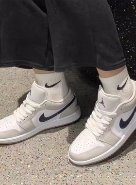 耐克/Nike Air Jordan 1 Low 白灰低帮复古男款篮球鞋 553558-146
