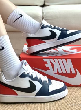 耐克/Nike Court Borough Low 2 白蓝红低帮休闲板鞋 DO7446-101