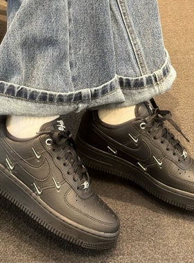 耐克/Nike Air Force 1 AF1黑银四勾空军一号透气板鞋 HQ1180-001