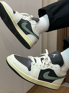 耐克/Air Jordan 1 Low 黑绿色 低帮 复古篮球鞋 DC0774-001