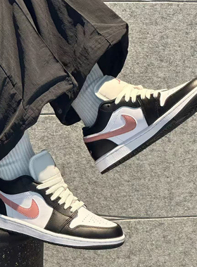 耐克/Nike Air Jordan 1 Low 黑粉低帮复古运动篮球鞋 553558-165