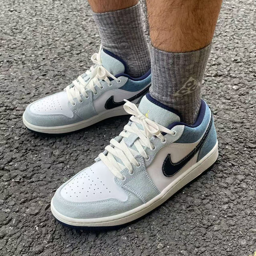 耐克/Nike Air Jordan 1 Low低帮舒适百搭男牛仔蓝板鞋IH0648-141
