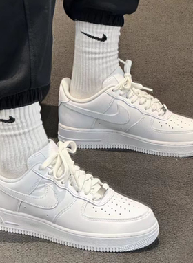 耐克/Nike Air Force 1 经典复古耐磨低帮男款纯白板鞋CW2288-111