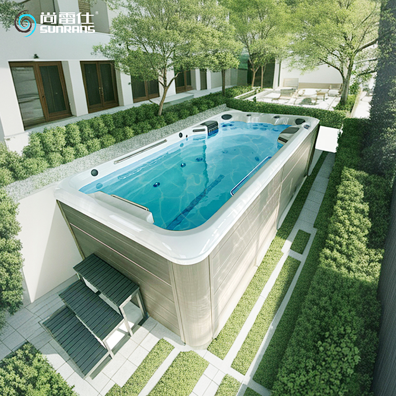 别墅无边际游泳池民宿智能恒温冲浪逆流户外家用成品亚克力