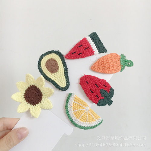 风手工编织胡萝卜草莓BB夹秋冬毛线刘海夹发卡韩国发饰女头饰