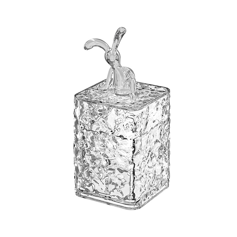 轻奢冰川纹牙签盒牙签筒家用防尘牙签罐牙线罐棉签收纳罐收纳盒