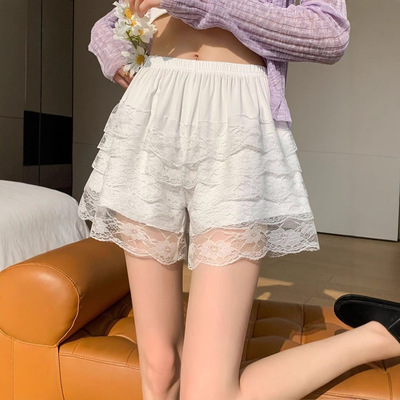 蕾丝安全裤女防走光洛丽塔JK蛋糕打底三分裤可外穿薄款保险裤裙撑