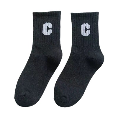 大C袜子女中筒袜春秋冬季棉配