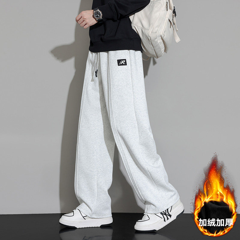 特体肥佬春秋冬季宽松直筒长裤男