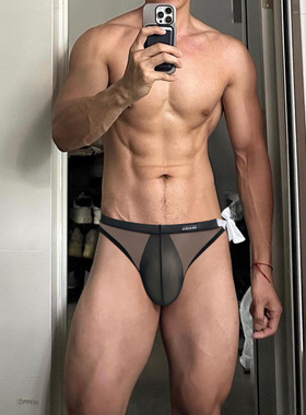 跨境新品轻薄三角裤性感低腰激凸囊袋三角裤运动健身透气AD700