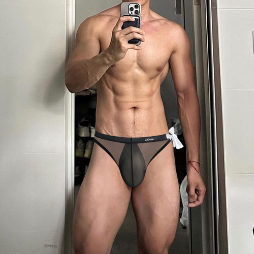 跨境新品轻薄三角裤性感低腰激凸囊袋三角裤运动健身透气AD700