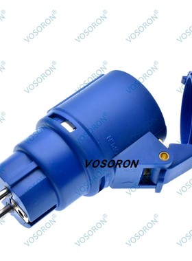 IEC309 316P6转欧规CEE7/3 16A 工业蓝色转换头音响舞台灯光房车