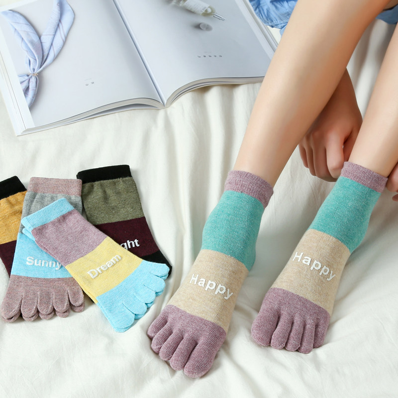 特价 秋冬五指袜子女士全纯棉中短筒袜子卡通可爱分脚趾防臭女袜,女士内衣/男士内衣/家居服,短袜,淘宝优惠券,粉丝福利购,淘宝优惠卷
