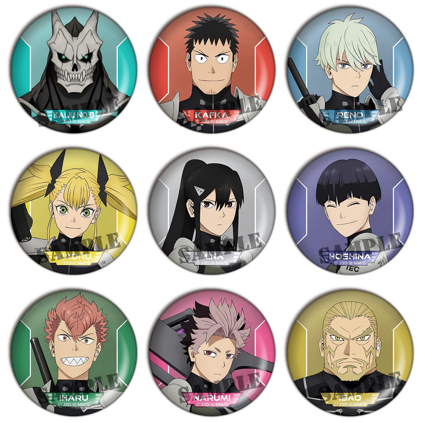 怪兽8号吧唧谷子周边徽章COS鸣海弦镭射吧唧动漫二次元胸章挂件E