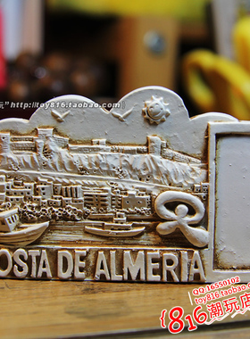 西班牙costa de almeria阿尔梅里亚复古版冰箱贴 世界旅游纪念品