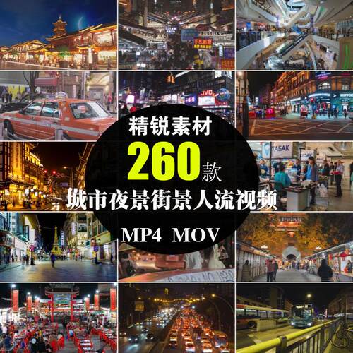 城市夜景街景背景风光行人流车流街头夜晚人物漫步走路短视频素材