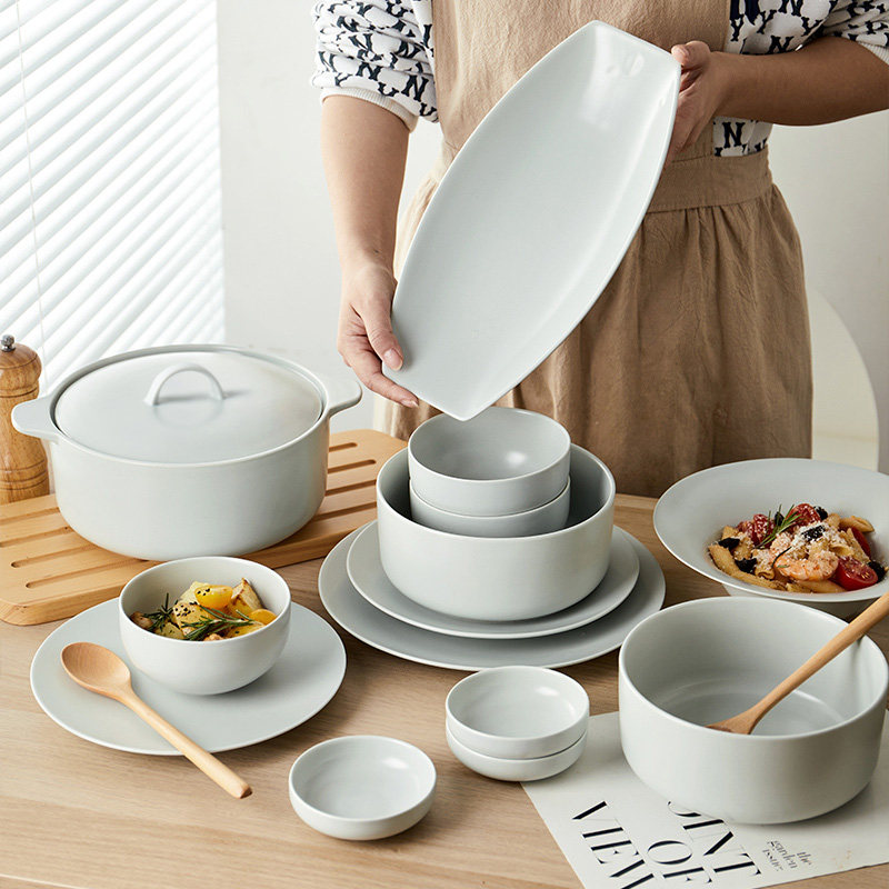 驼背雨奶奶家用莫兰迪色简约陶瓷餐具北欧风碗盘碟勺新款自由组合,餐饮具,碗,淘宝优惠券,粉丝福利购,淘宝优惠卷