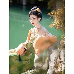 七月夕国色芳华联名浮翠流丹一片式 改良唐制汉服女春夏 齐胸裙短衫