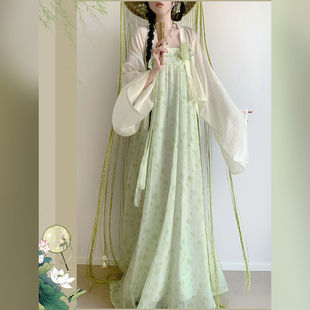 原创汉服女2026新款唐制对襟衫齐胸破裙法门寺披衫清新日常改良款