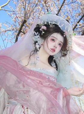 古风斗笠面纱 汉服帷帽幕篱防晒遮容 cos古装女侠客 斗笠帽帷幕