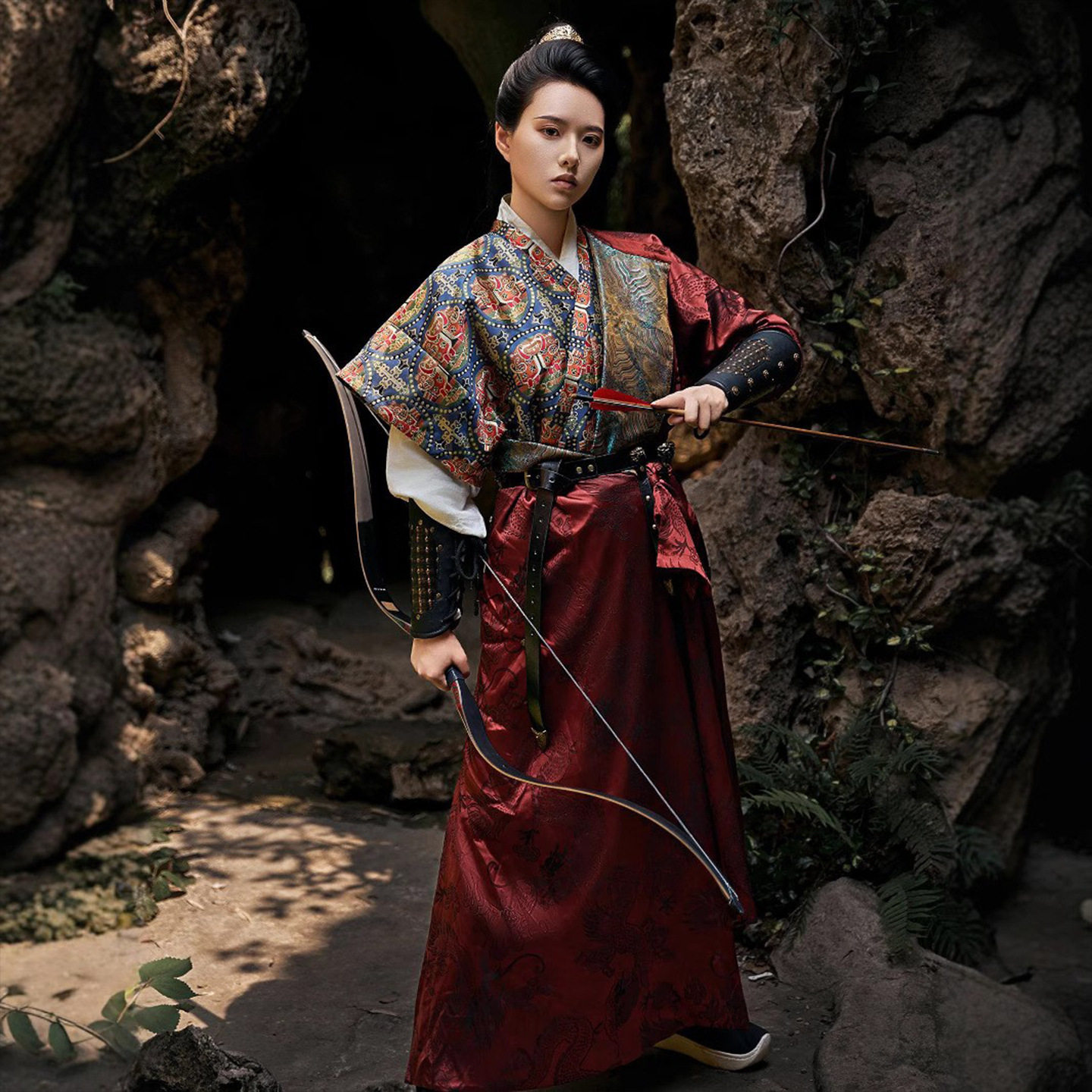 正版妆花对鸟纹唐半臂复原唐制短袖武士侠客男女汉服唐圆领袍古装