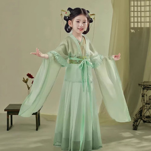 原创女童汉服2026新款改良晋制襦裙儿童古装中国风超仙春夏季套装