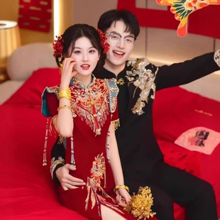 礼服龙凤褂嫁衣女 结婚新中式 秀禾服婚服2026新款 重工新娘晨袍夏季