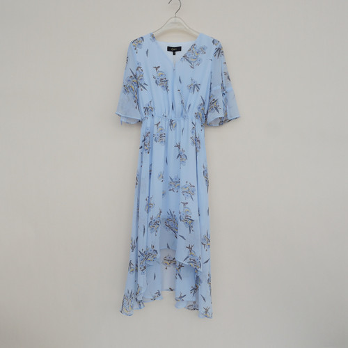 正品超值夏中长雪纺五分袖连衣裙