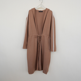 拉系SML撤柜正品 5A2589红咖 女秋冬厚柔仿羊绒过膝冰丝毛线针织衫