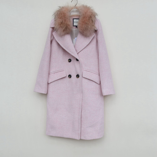 正品超值女冬厚柔羊毛混纺呢大衣