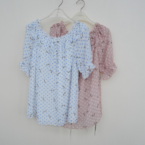 专柜正品超值女夏雪纺短袖衬衫