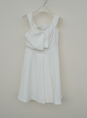 拉系列S/M/L专柜正品 女夏重磅厚稠舒滑露肩抹胸连衣裙4A4492白色