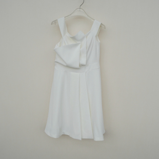 拉系列S/M/L专柜 女夏重磅厚稠舒滑露肩抹胸连衣裙4A4492白色