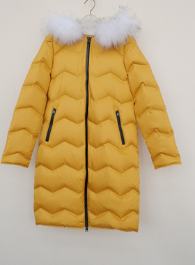 拉系SM专柜撤柜正品女冬90大鹅绒轻盈蓬松保暖羽绒服4A7099黄色