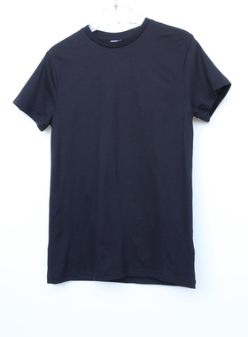 H系列165/84A正品断码 男式夏薄精纺纯棉圆领短袖T恤063/6587黑色