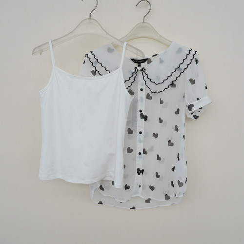 拉系列专柜正品玻璃纱短袖衬衫