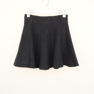 拉系列S专柜断码 女冬舒柔亲肤仿毛呢优雅迷幻外搭短裙5A4204黑色