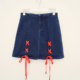 拉系列SM专柜断码 女春夏秋超酷运动棉弹牛仔短裙半身裙5A6290深蓝