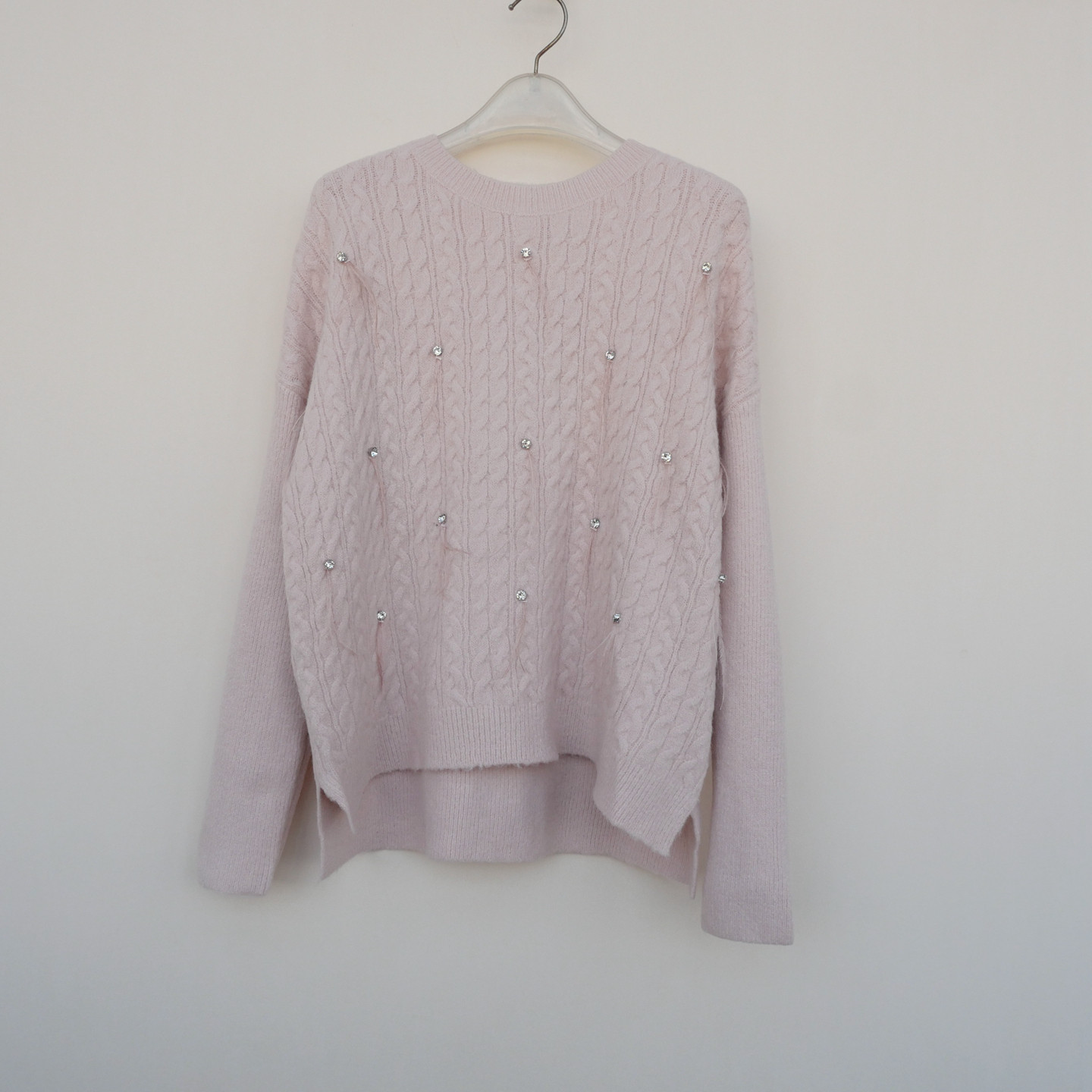 拉系M撤柜正品女冬厚柔保暖螺丝麻花毛线宽松圆领毛衣6A8716粉红,女装/女士精品,毛衣,淘宝优惠券,粉丝福利购,淘宝优惠卷