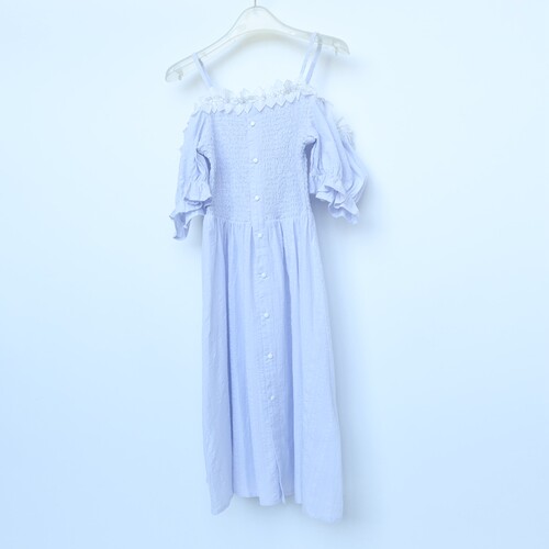 正品捡漏女夏纯棉泡泡纱一字肩