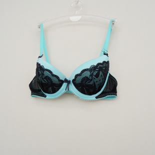 安系列70B70C正品 4女钢圈上薄下厚聚拢文胸EF FB0661水绿 断码