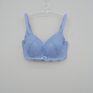 安系列70C正品 女无钢圈全罩杯上薄下微厚侧收文胸EF0174紫蓝 断码