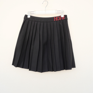 拉系列SM专柜断码 内衬外搭百褶短裙半身裙6A3585黑色 女秋冬厚柔裤