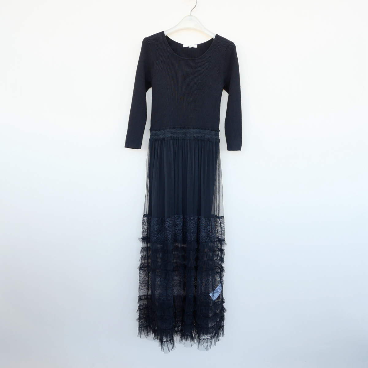 正品超值女春秋冰丝覆纱修身长裙